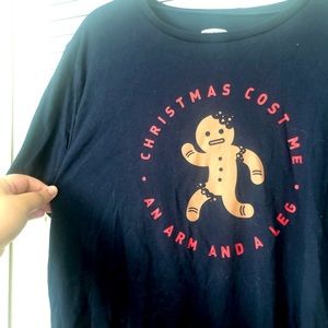 Christmas Cost Me and Arm and A Leg Navy Large Gingerbread T-Shirt